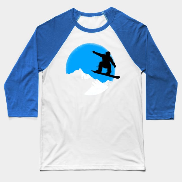 Snowboarding Baseball T-Shirt by Jirka Svetlik